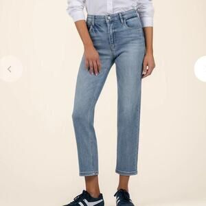 KUT from the Kloth Elizabeth High-Rise Crop Straight Leg Jeans in Size 00